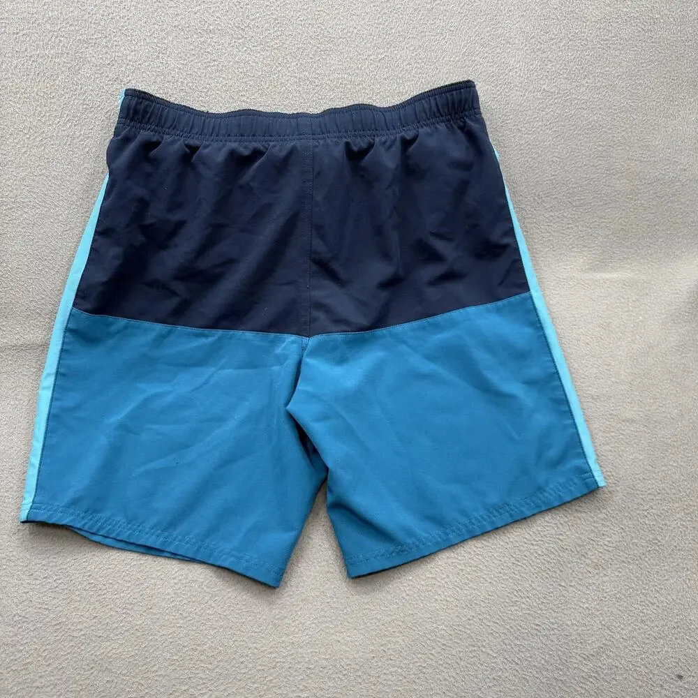 Nike Shorts Mens Large Blue Colorblock‎ Swim Trunks Mesh Lined Drawstring Beach